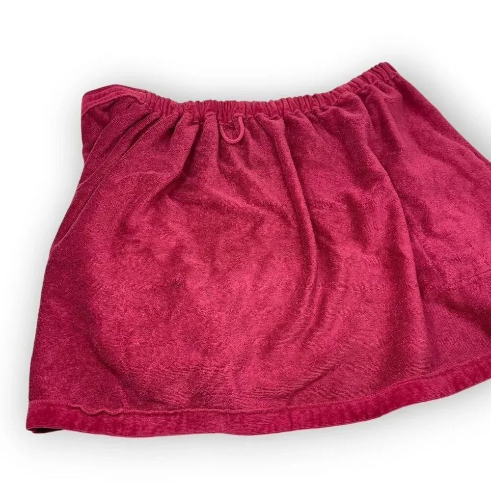 Melsimo Towel Selections Vintage Body Wrap Around Towel Cover Up Terry Cloth Red